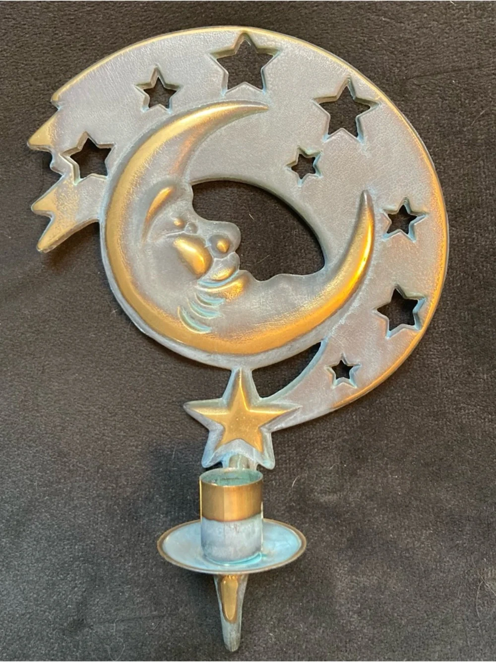 1994 Pair of Sun and Moon PartyLite metal candle holders - Picture 5 of 16